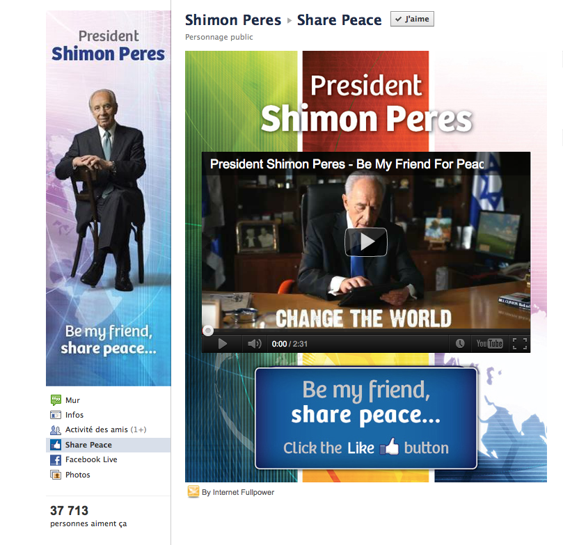 Shimon Peres te demande comme ami sur Facebook en mode electro-pop